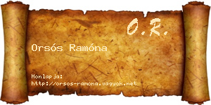 Orsós Ramóna névjegykártya