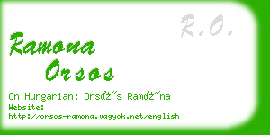 ramona orsos business card